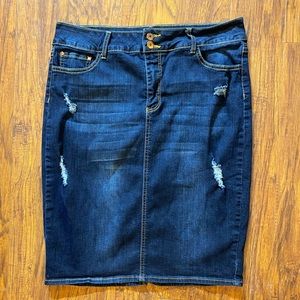 !iT Distressed Jean Skirt